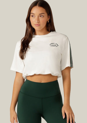 Lotus Limited Edition Cropped Tee - Porcelain White