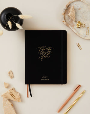 NEW - 2025 Weekly Planner - Black (Cloth)