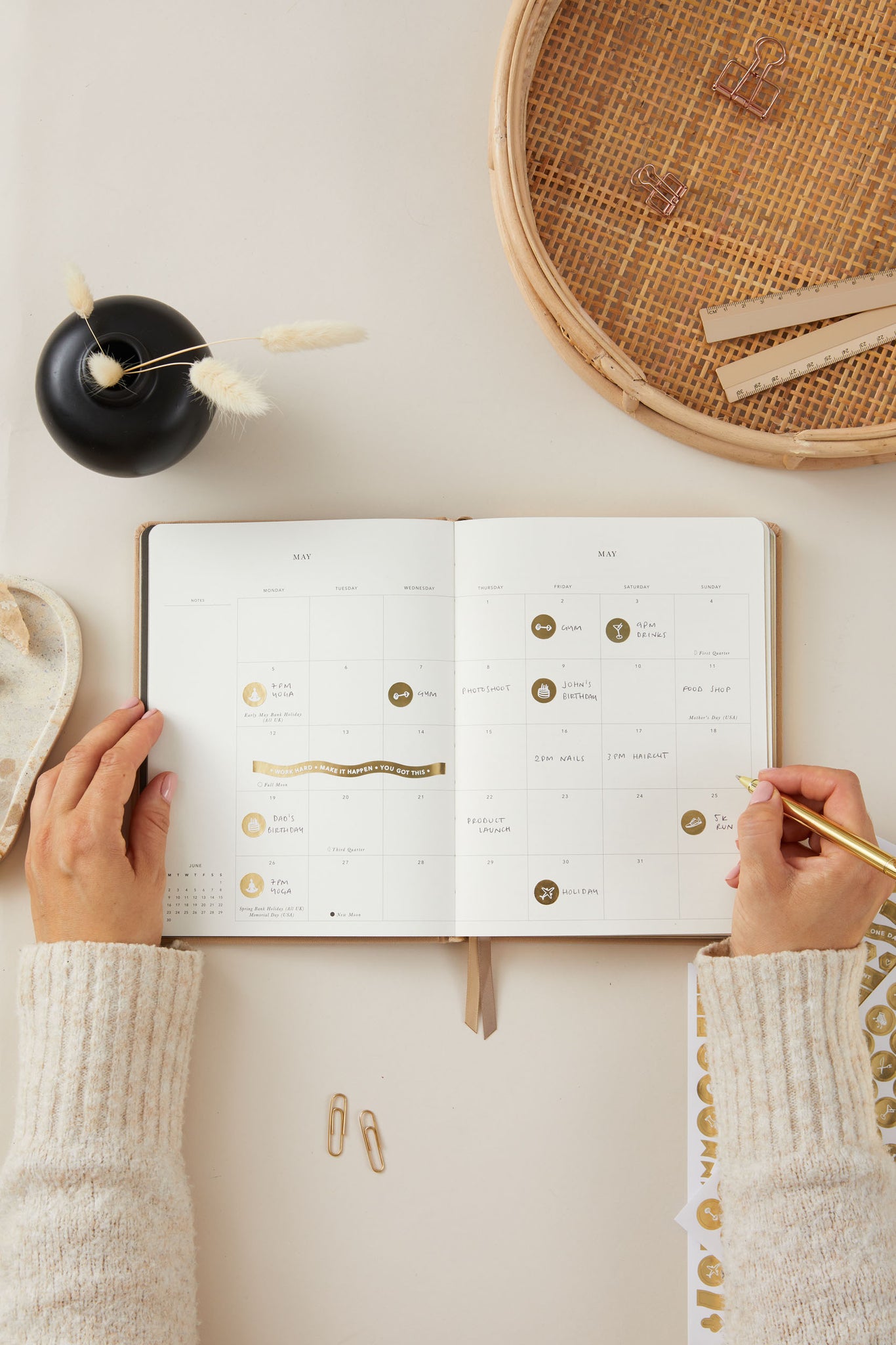 NEW - 2025 Weekly Planner - Latte (Cloth)