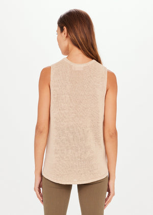 Knitted Muscle Tank Pebble