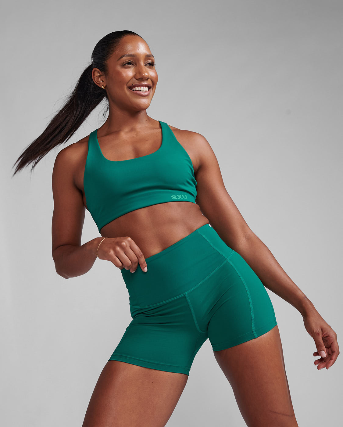 Form Soft Touch Hi Rise Shorts - Forest Green