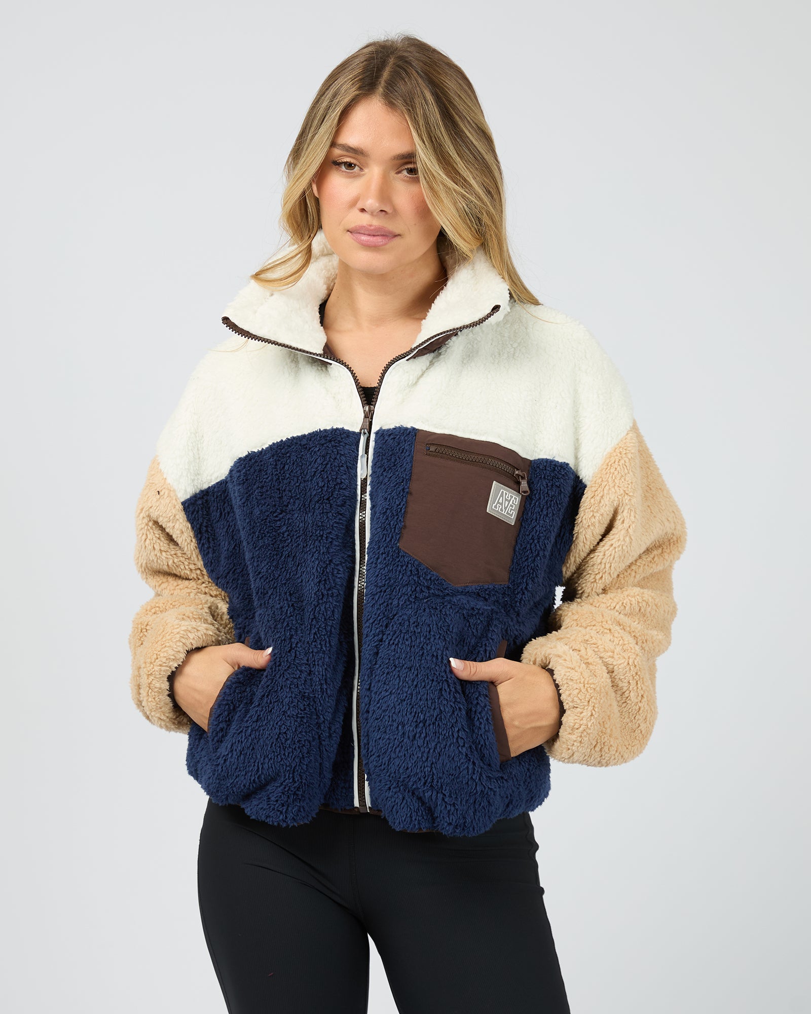 Carson Panel Sherpa Jacket| All About Eve | Lokamo