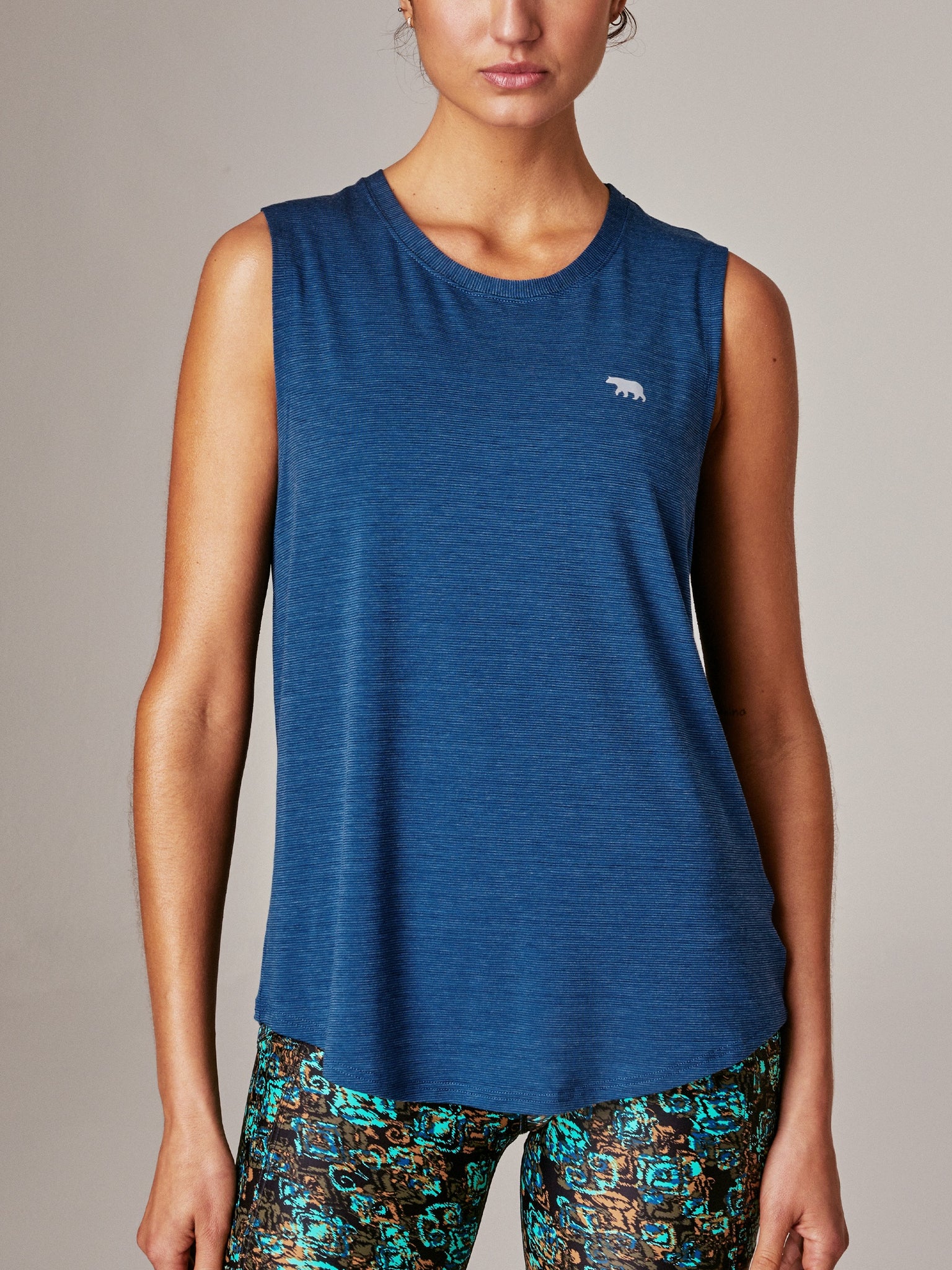 Barely Distressed Muscle Tank - Peacock
