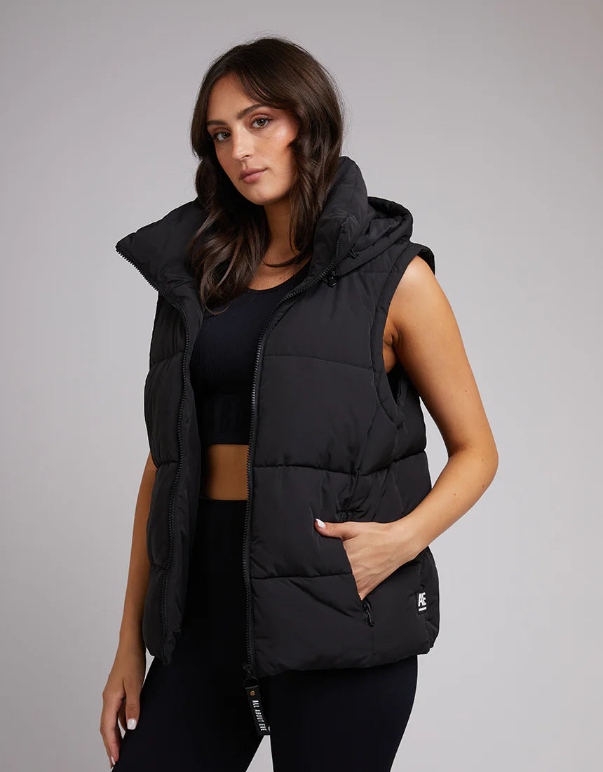 Remi Luxe Puffer Vest Black - Tops