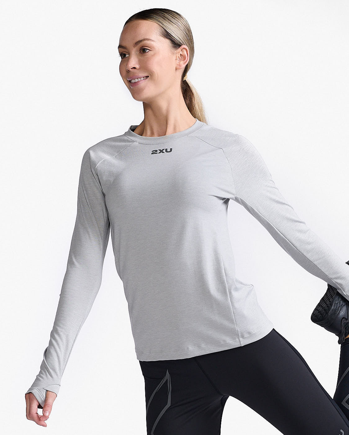 Ignition base layer L/S - grey marle - Tops