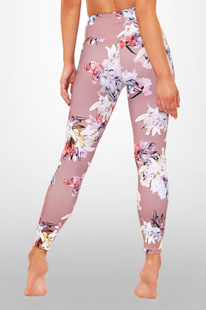 Lily Floral 7/8 Legging - Dusty rose - Tights